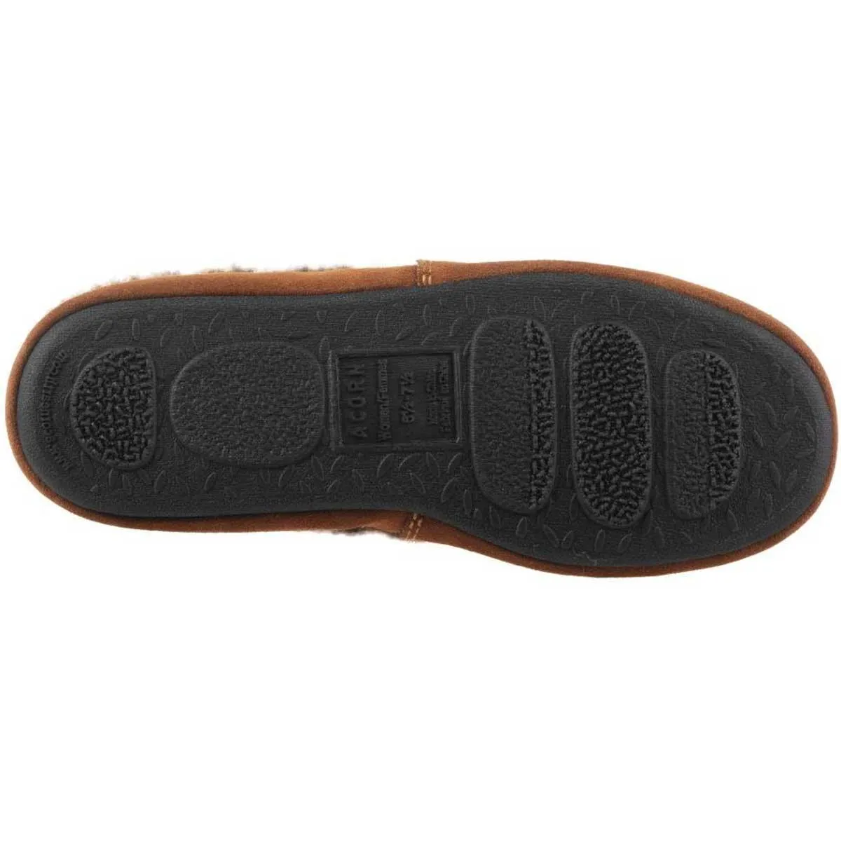 Acorn Women’s Moc Slippers - Original Non-Slip, Brown Berber, Small | A10080BOBWS