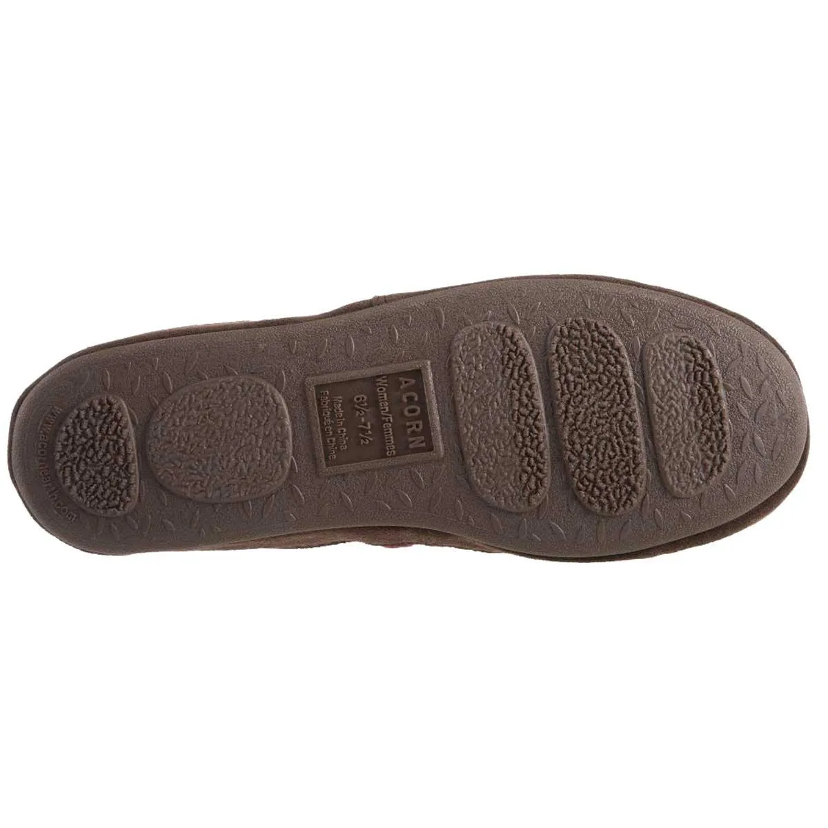 Acorn Women’s Moc Slippers - Textured Weatherproof, Garnet, X-Large | A10080GARWXL