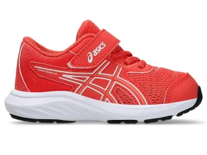 ASICS KIDS CONTEND 9 HOOK N' LOOP CORAL RUNNING SHOES