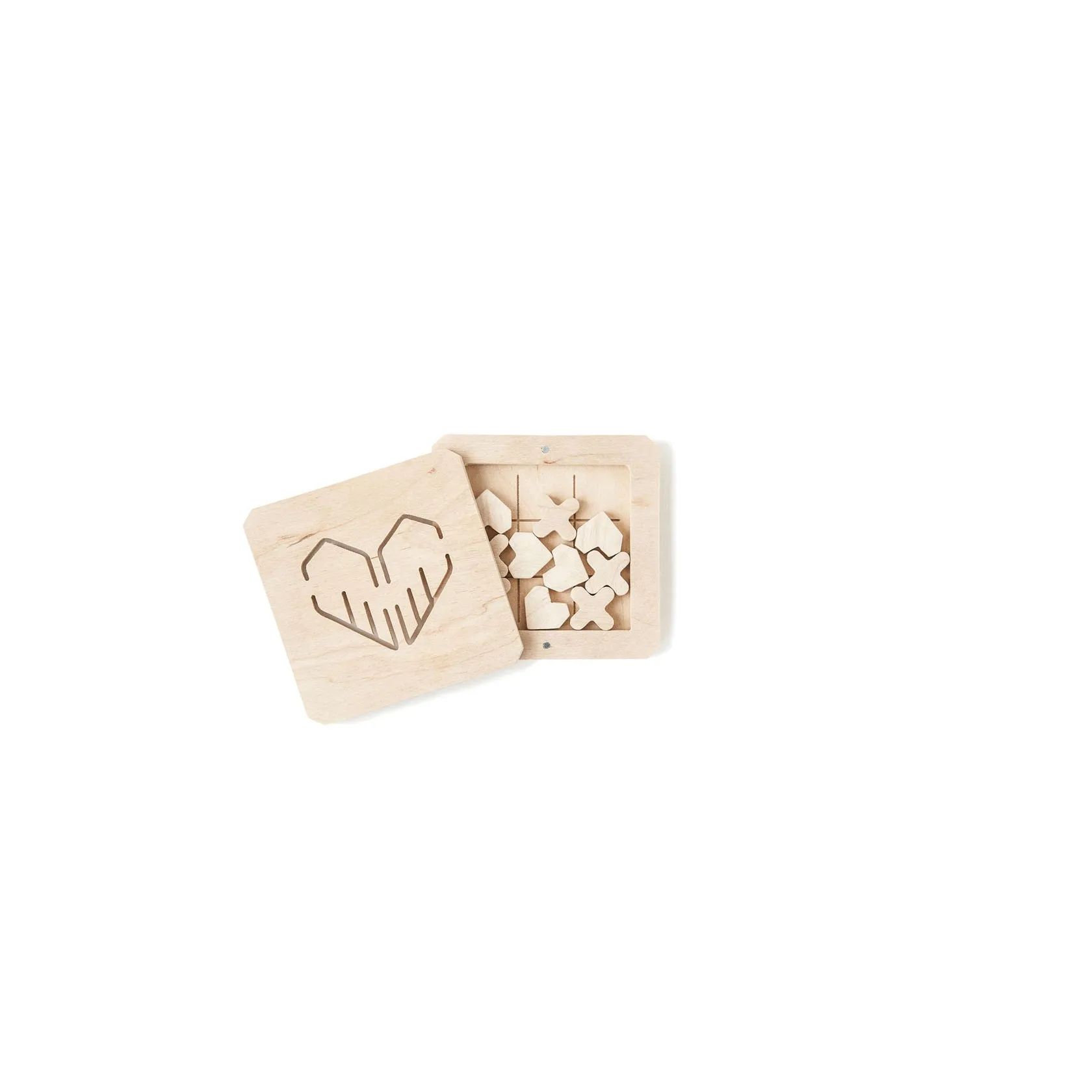 babai Wooden Classic Board Game Tic Tac Toe Love Is