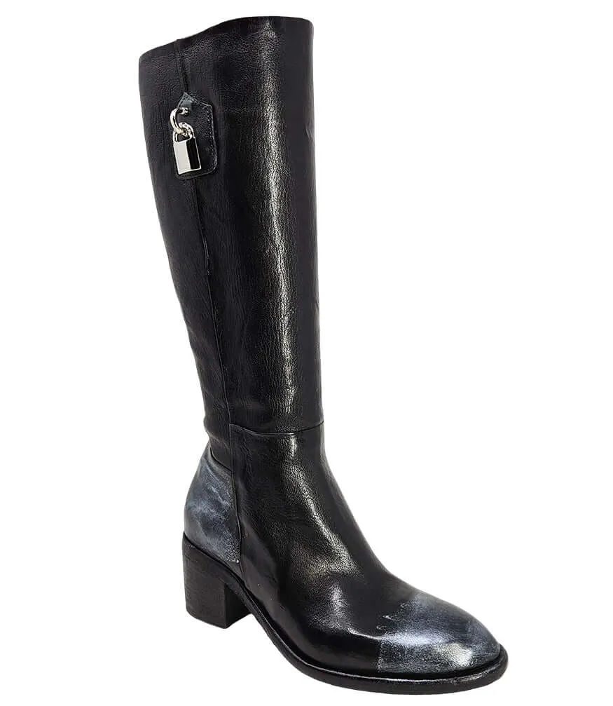 Black Tall Hand Rubbed Lock Boot