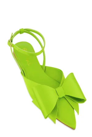 Bow Pointed Toe Ankle Strap Flats