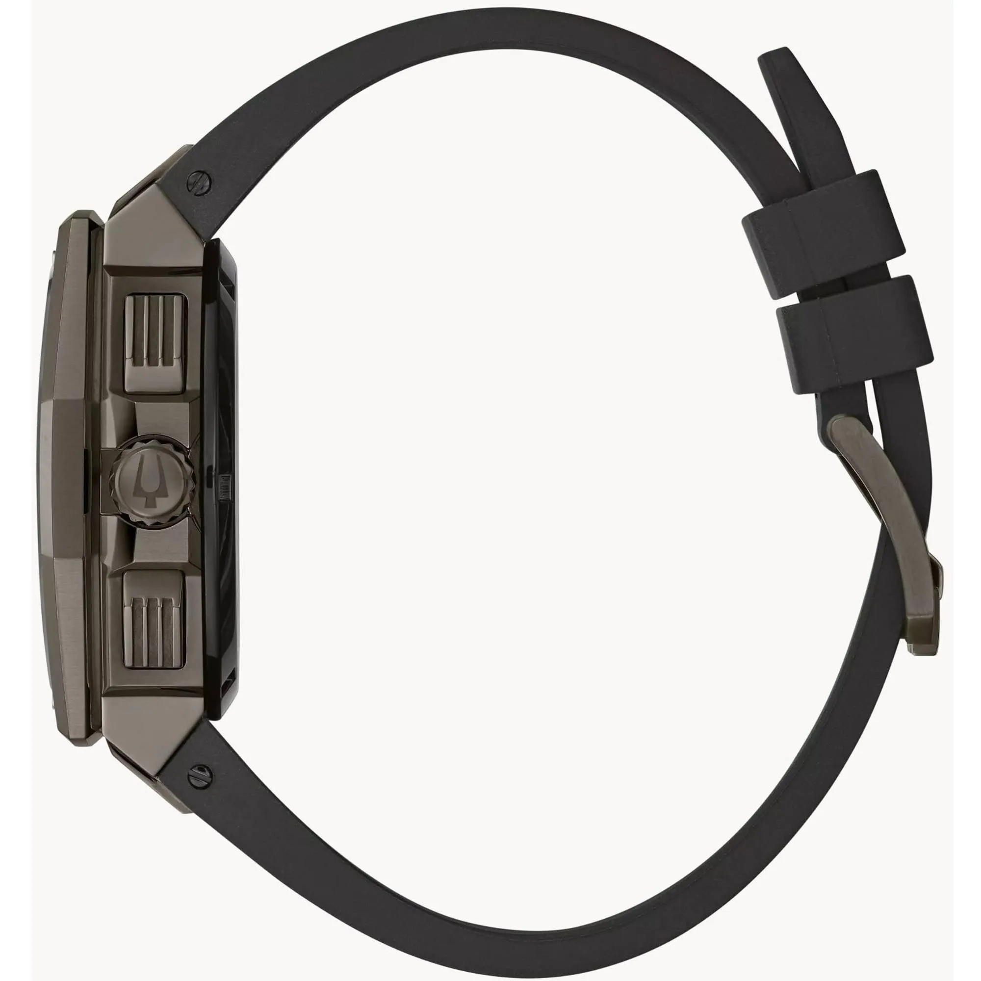 Bulova Men's Watch - Precisionist X Quartz Chrono Black Dial Rubber Strap | 98B358