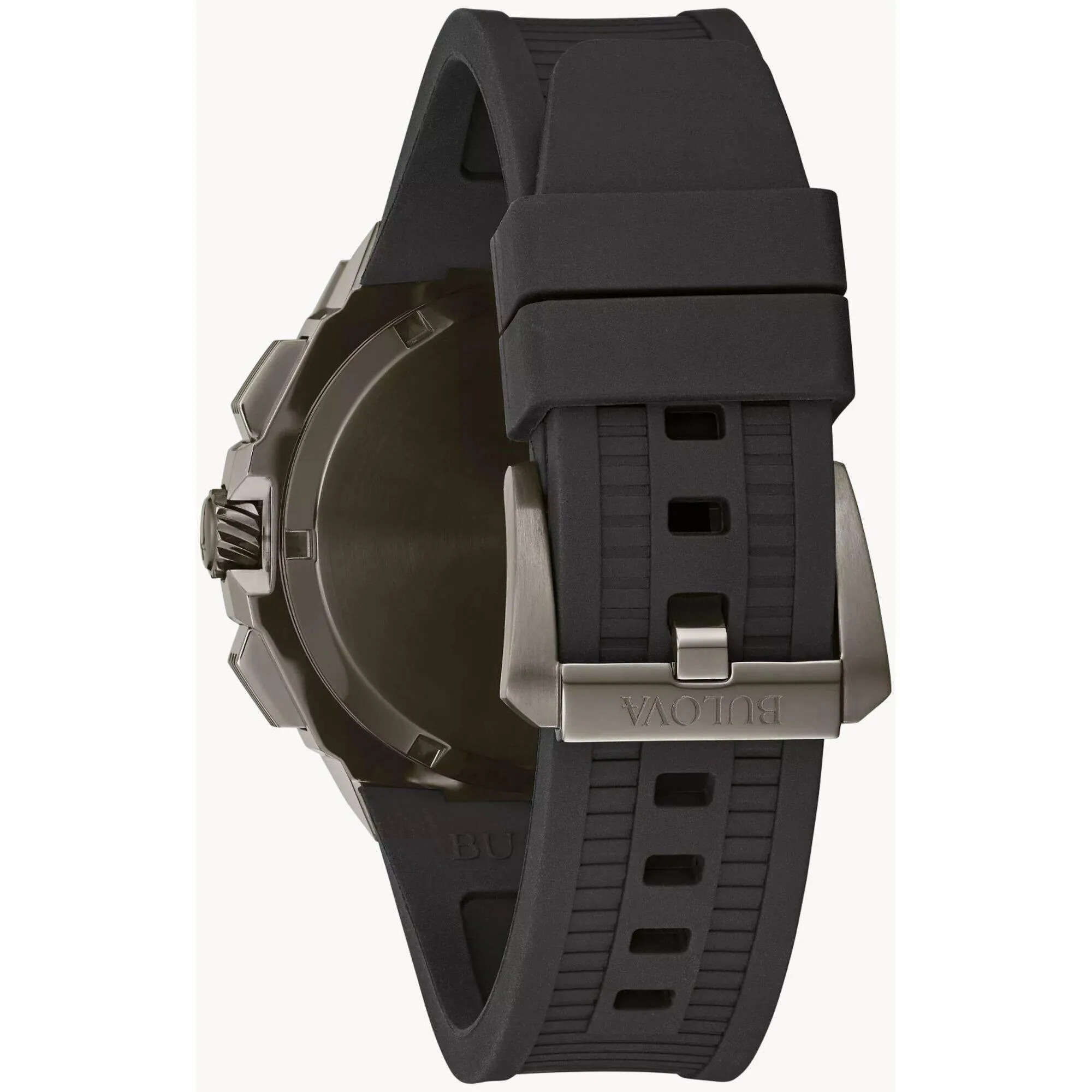 Bulova Men's Watch - Precisionist X Quartz Chrono Black Dial Rubber Strap | 98B358