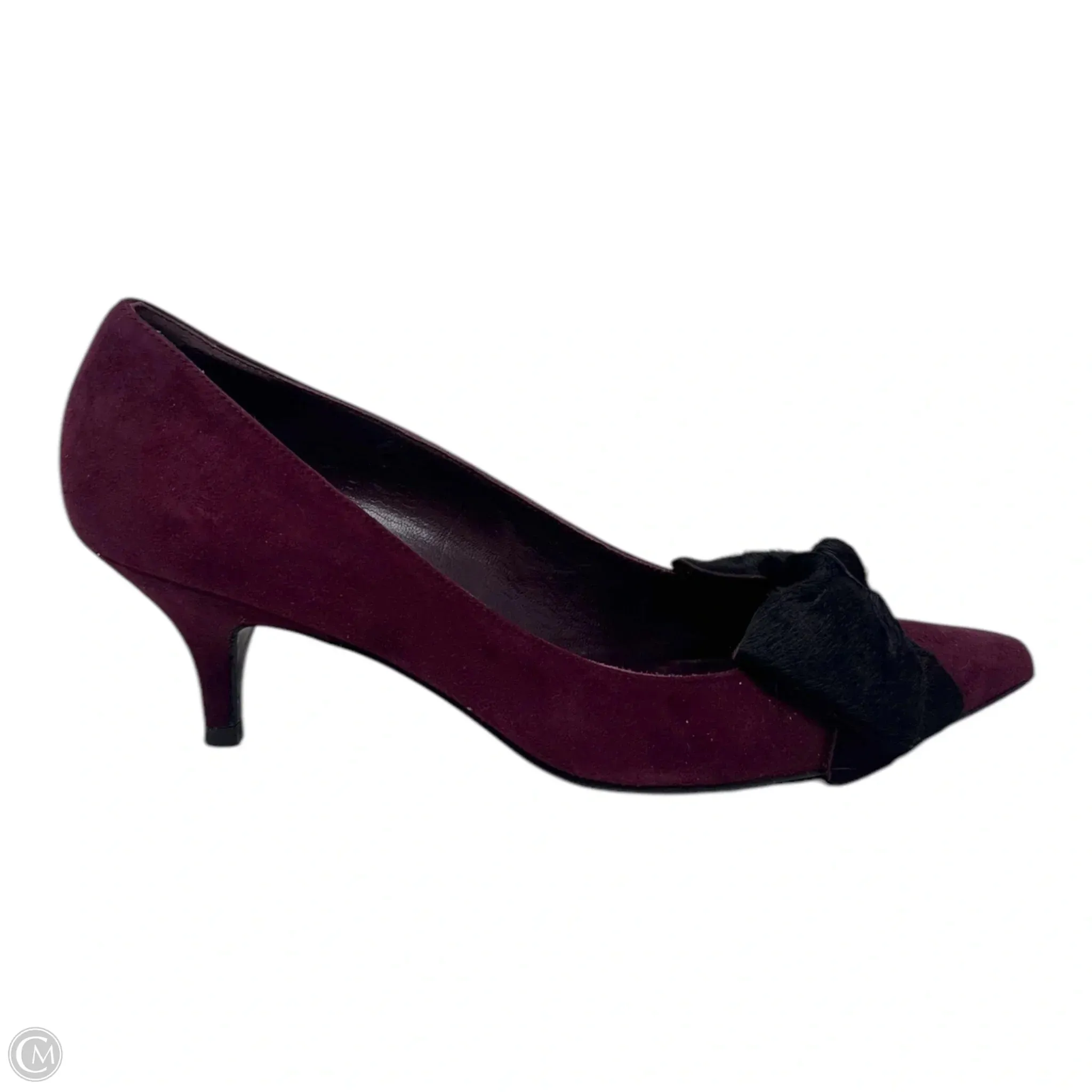 Calfhair Bow Shoes Designer By Stuart Weitzman In Maroon, Size: 7.5