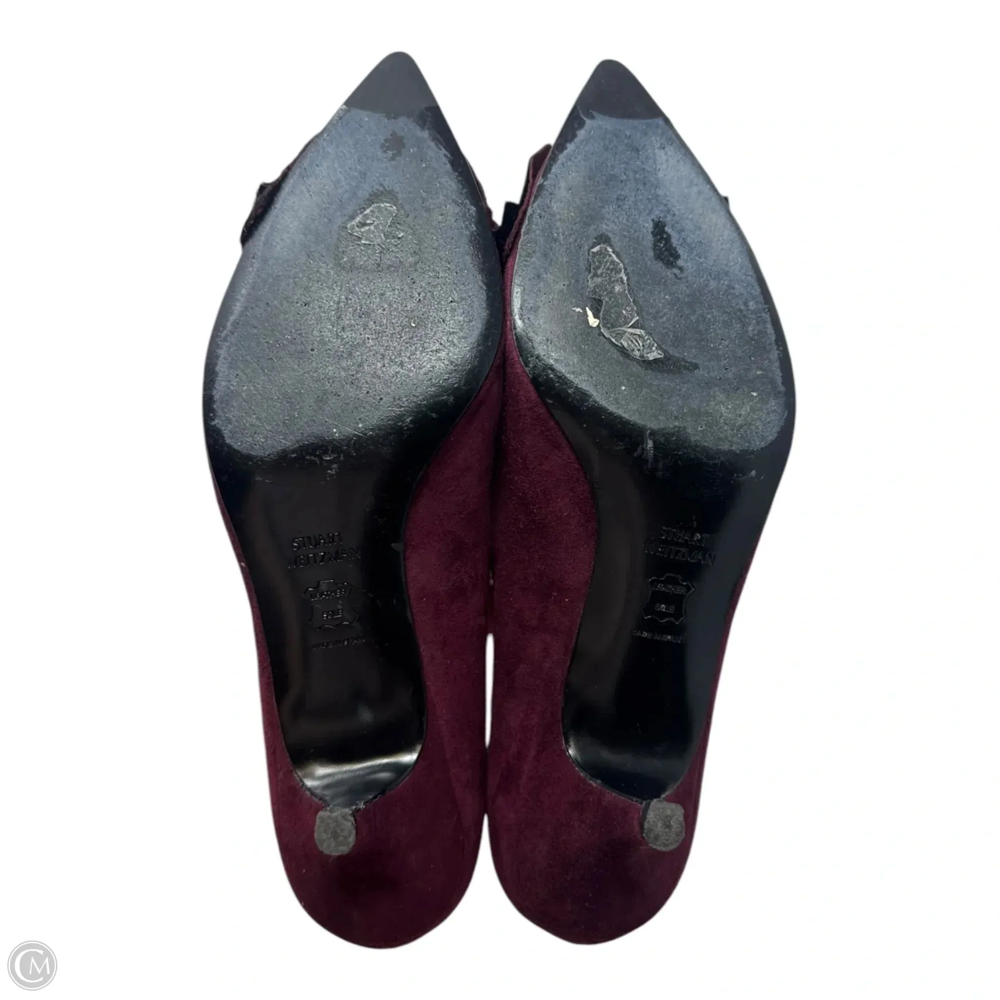 Calfhair Bow Shoes Designer By Stuart Weitzman In Maroon, Size: 7.5