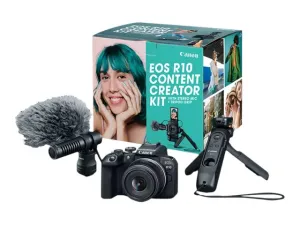 Canon EOS R10 - Content Creator Kit - digital camera - mirrorless - 24.2 MP - APS-C - 4K / 60 fps - 2.5x optical zoom RF-S 18-45mm 5331C079