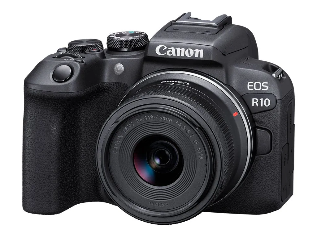 Canon EOS R10 - Digital camera - mirrorless - 24.2 MP - APS-C - 4K / 60 fps - 2.5x optical zoom RF-S 18-45mm F4.5-6.3 IS STM 5331C009