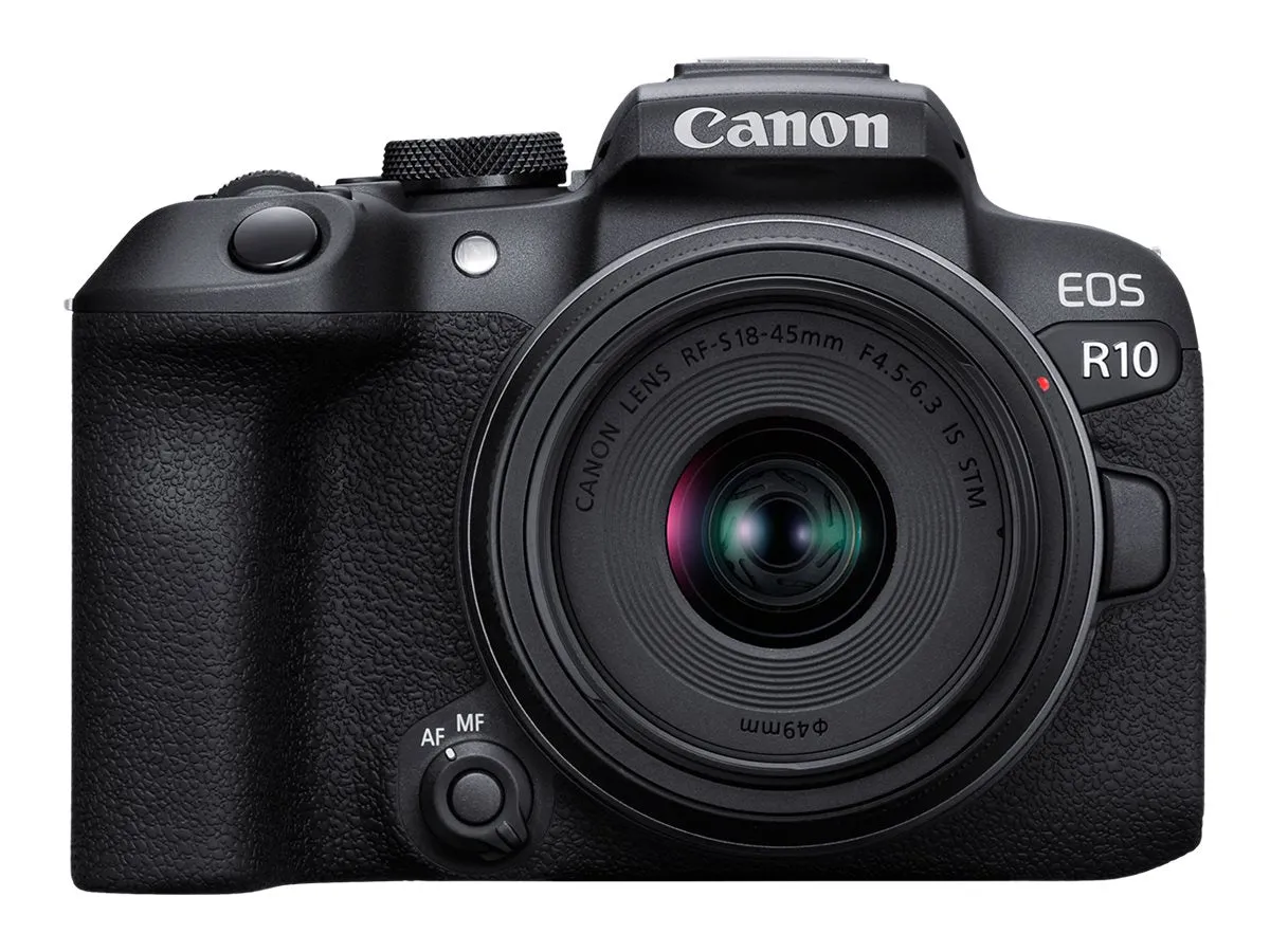 Canon EOS R10 - Digital camera - mirrorless - 24.2 MP - APS-C - 4K / 60 fps - 2.5x optical zoom RF-S 18-45mm F4.5-6.3 IS STM 5331C009