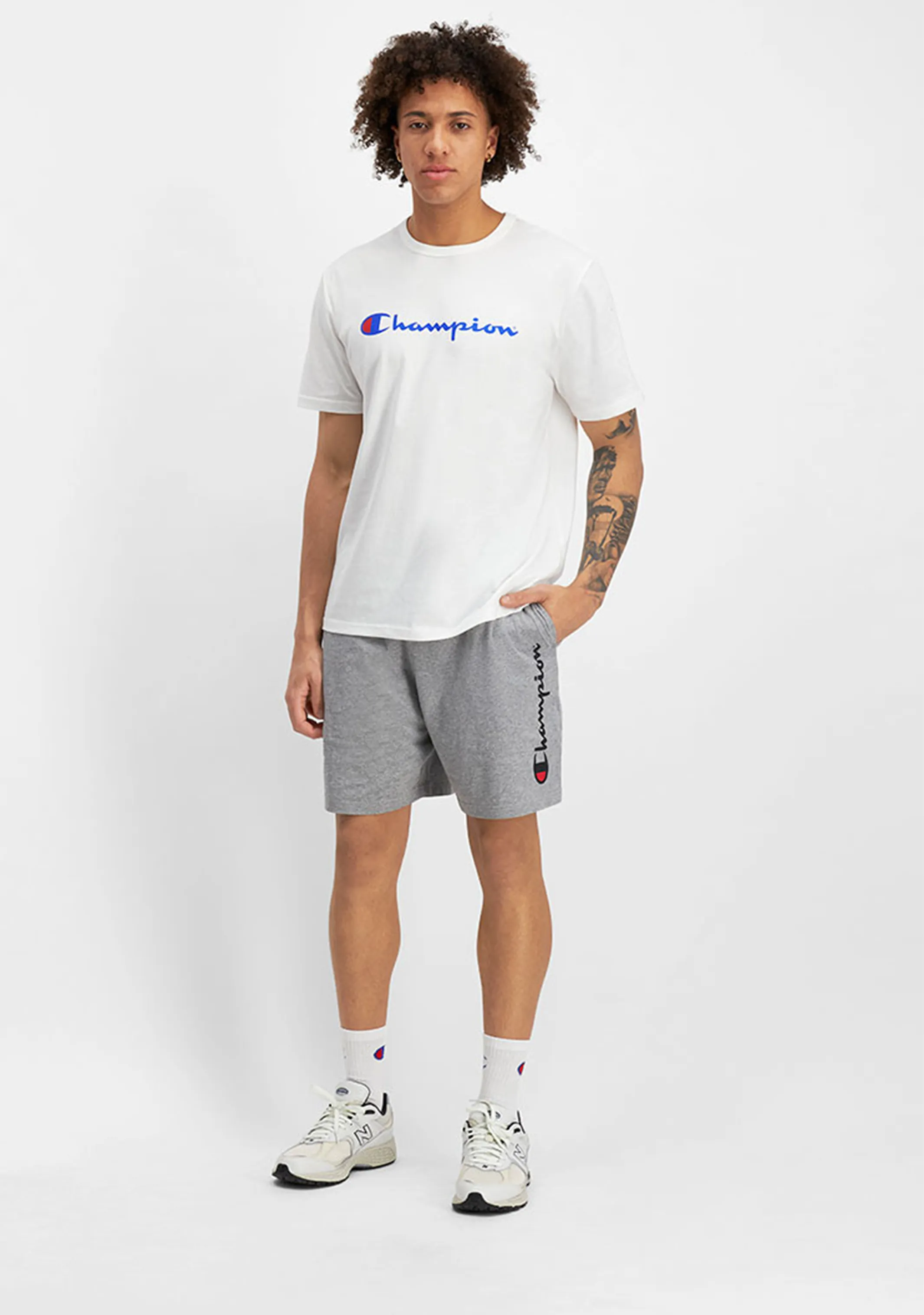 Champion Men’s Script Jersey Short Grey