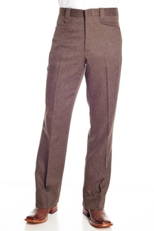 Circle S Mens Heather Chestnut Polyester Western Unhemmed Ranch Dress Pant 32