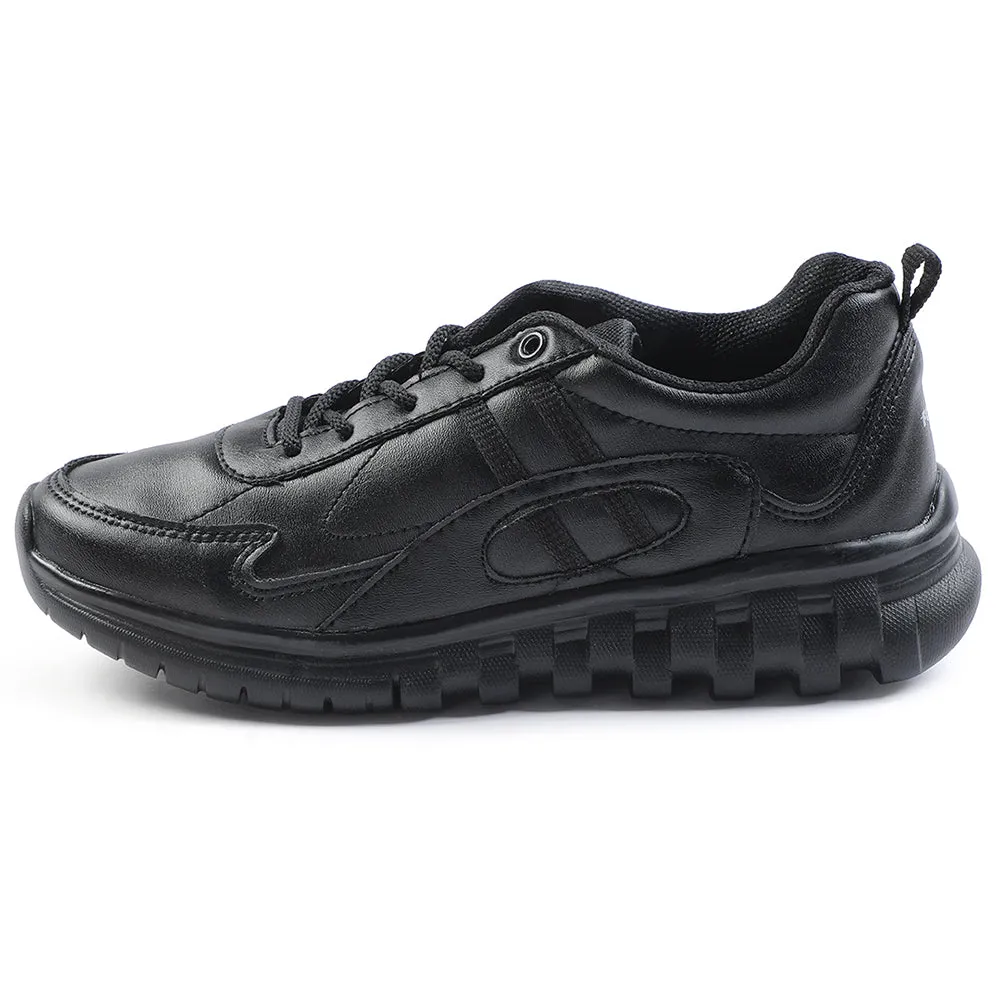 Force 10 Black Lacing Uniform School Shoes For Kids 9906-02T By Liberty