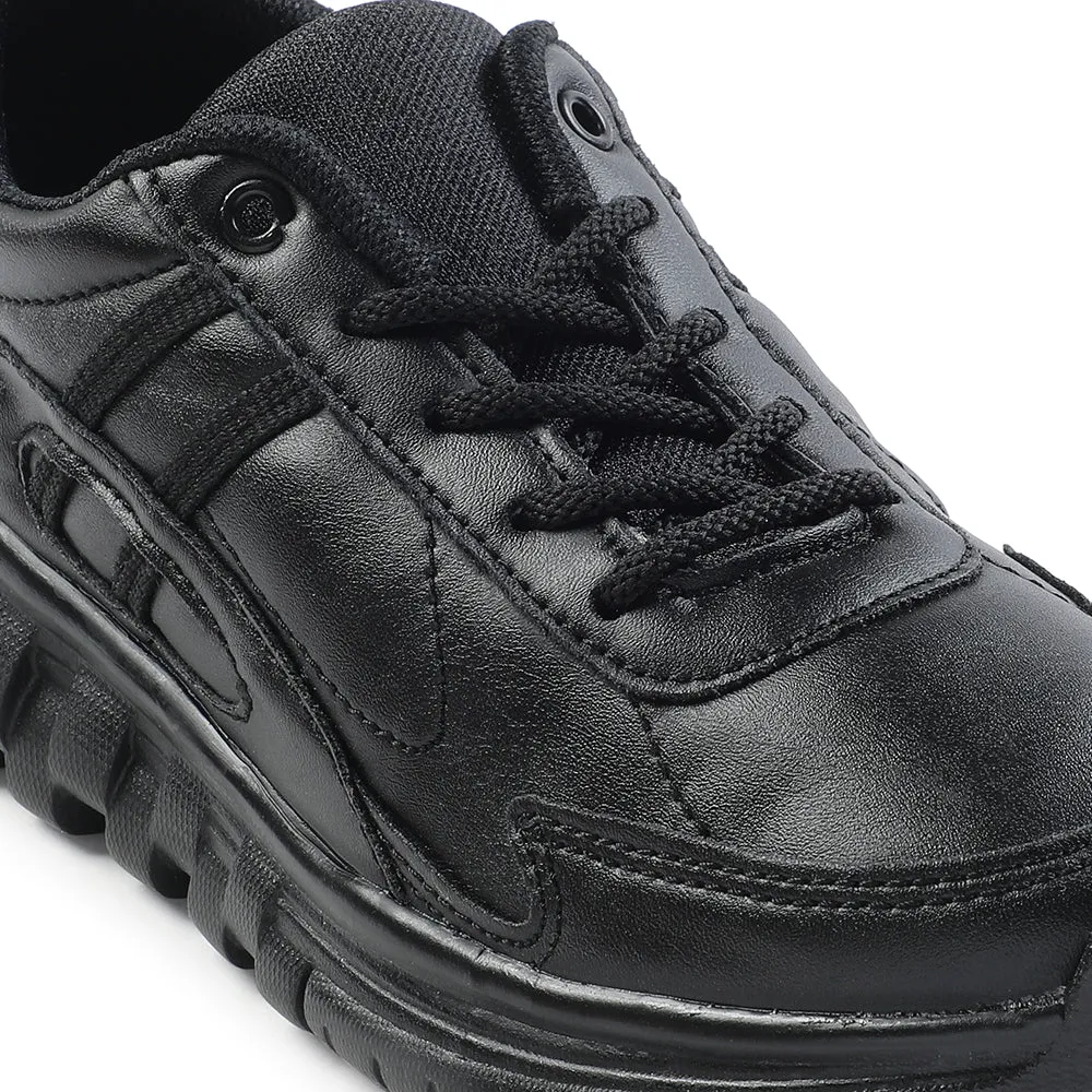 Force 10 Black Lacing Uniform School Shoes For Kids 9906-02T By Liberty