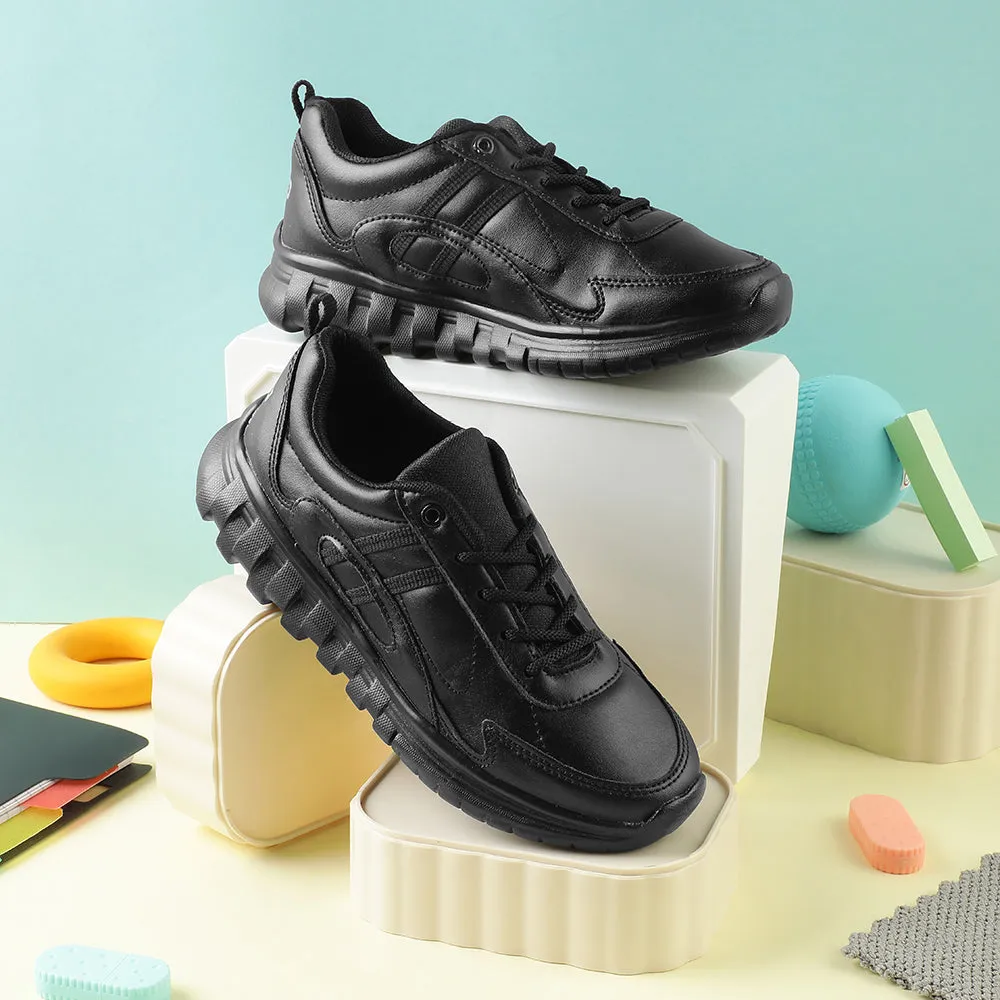 Force 10 Black Lacing Uniform School Shoes For Kids 9906-02T By Liberty