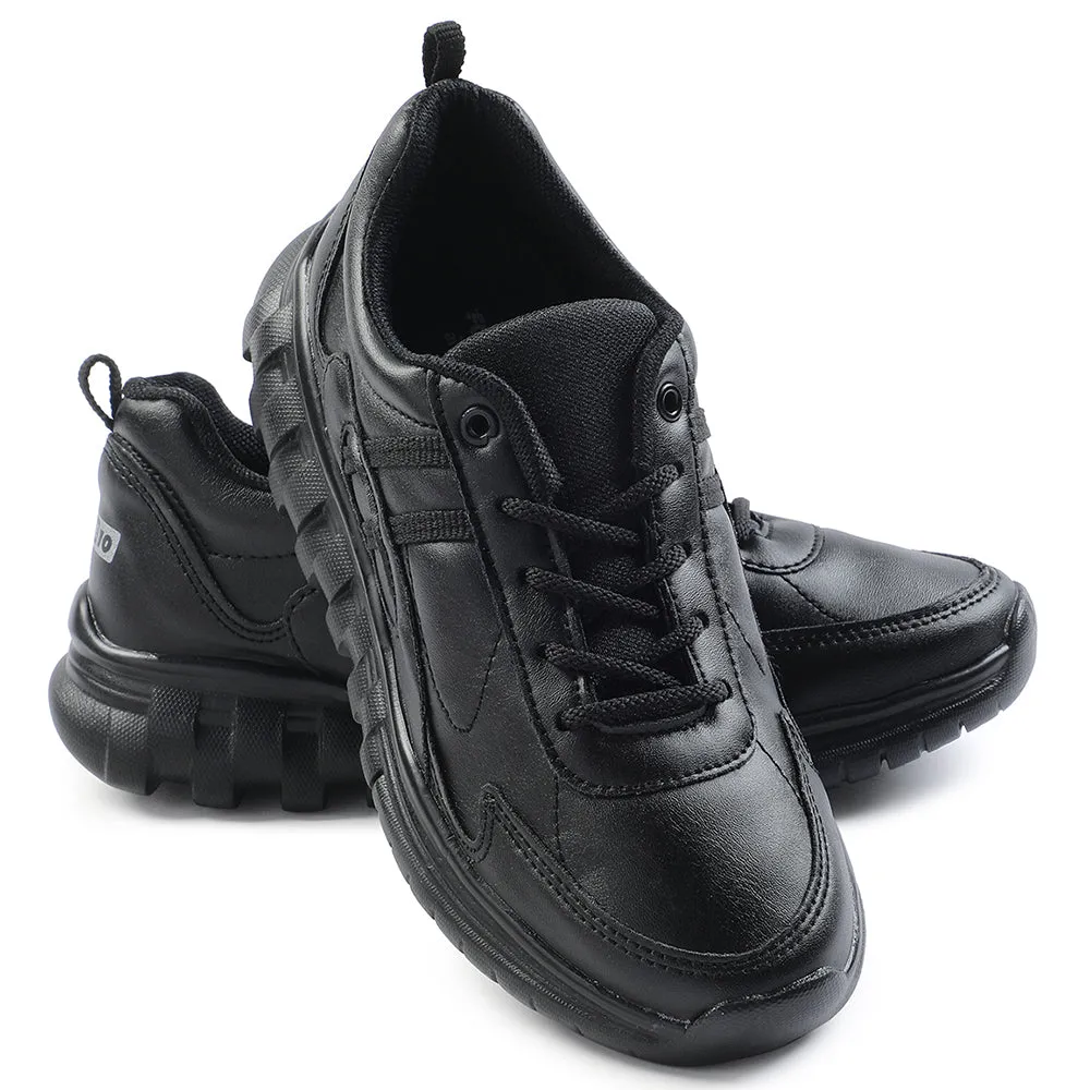 Force 10 Black Lacing Uniform School Shoes For Kids 9906-02T By Liberty