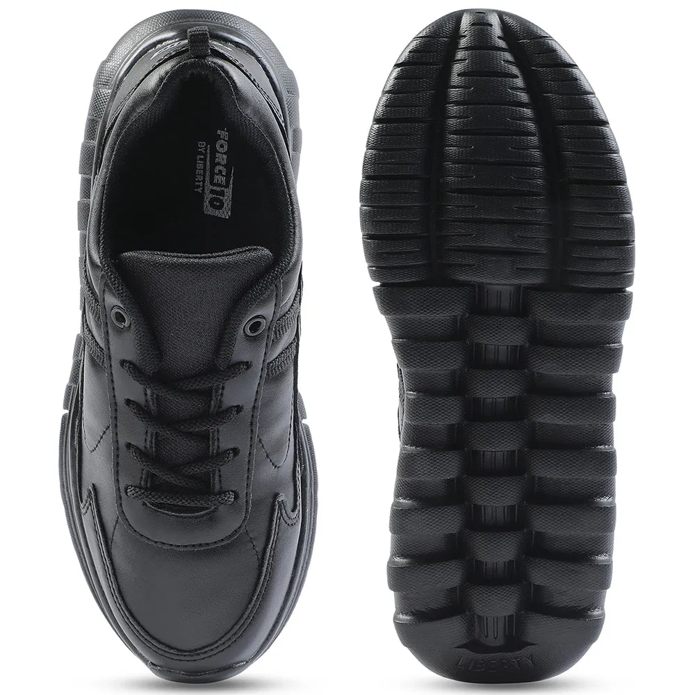 Force 10 Black Lacing Uniform School Shoes For Kids 9906-02T By Liberty