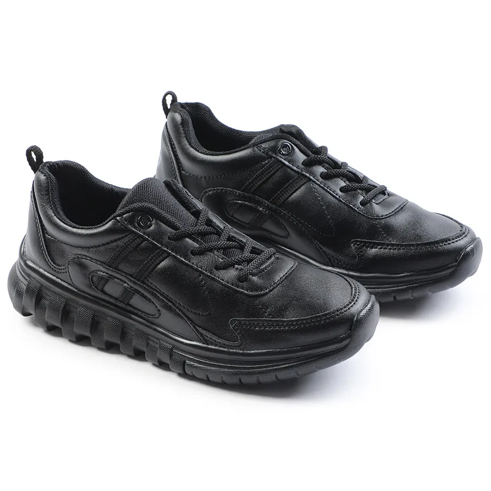 Force 10 Black Lacing Uniform School Shoes For Kids 9906-02T By Liberty