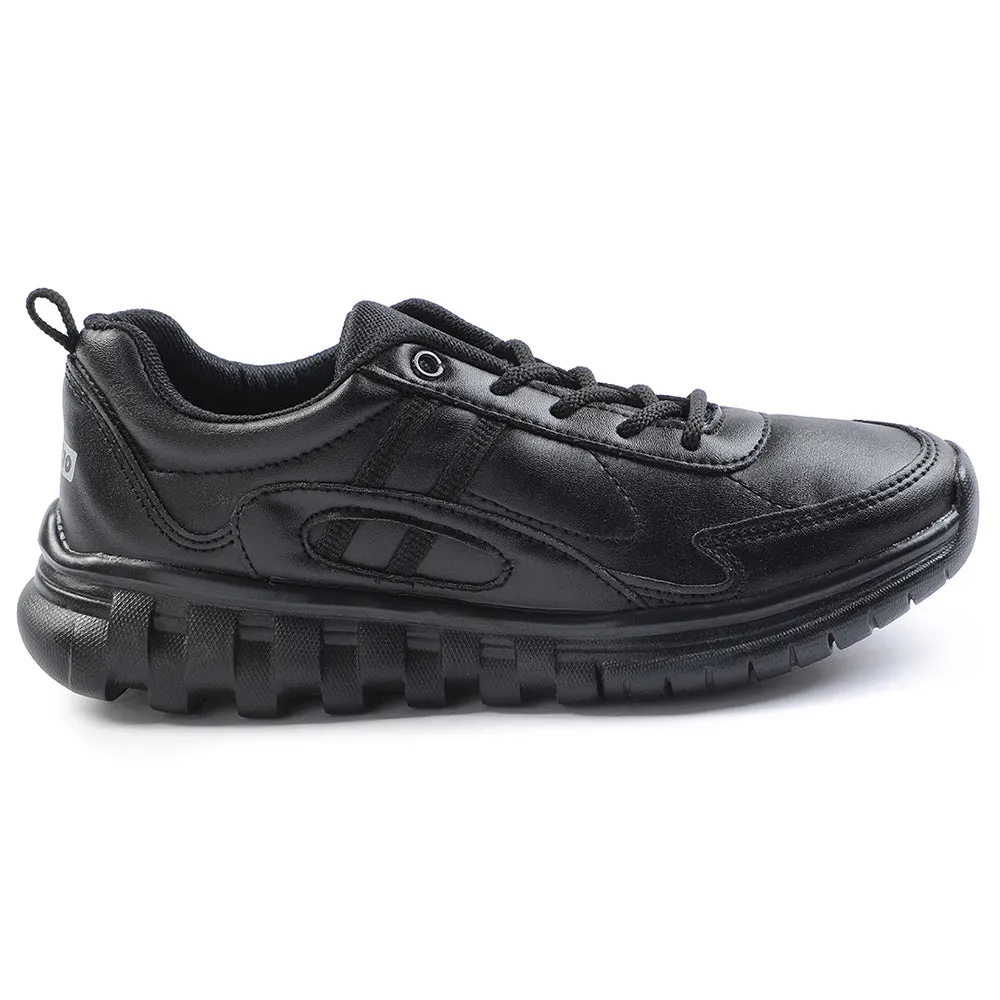 Force 10 Black Lacing Uniform School Shoes For Kids 9906-02T By Liberty