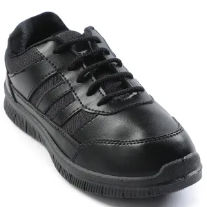 Force 10 Black Uniform Lacing School Shoe For Kids GOLA-03L By Liberty