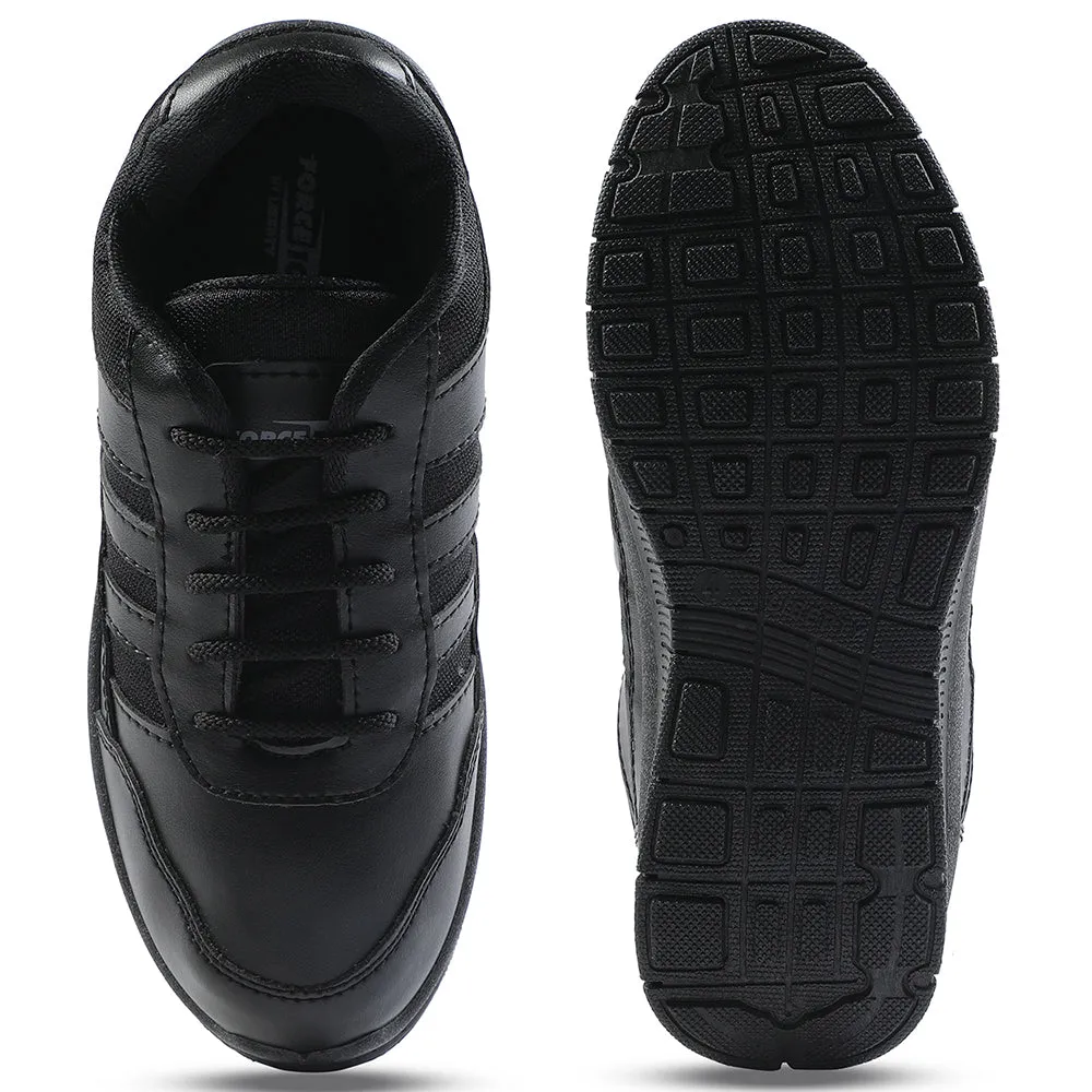 Force 10 Black Uniform Lacing School Shoe For Kids GOLA-03L By Liberty