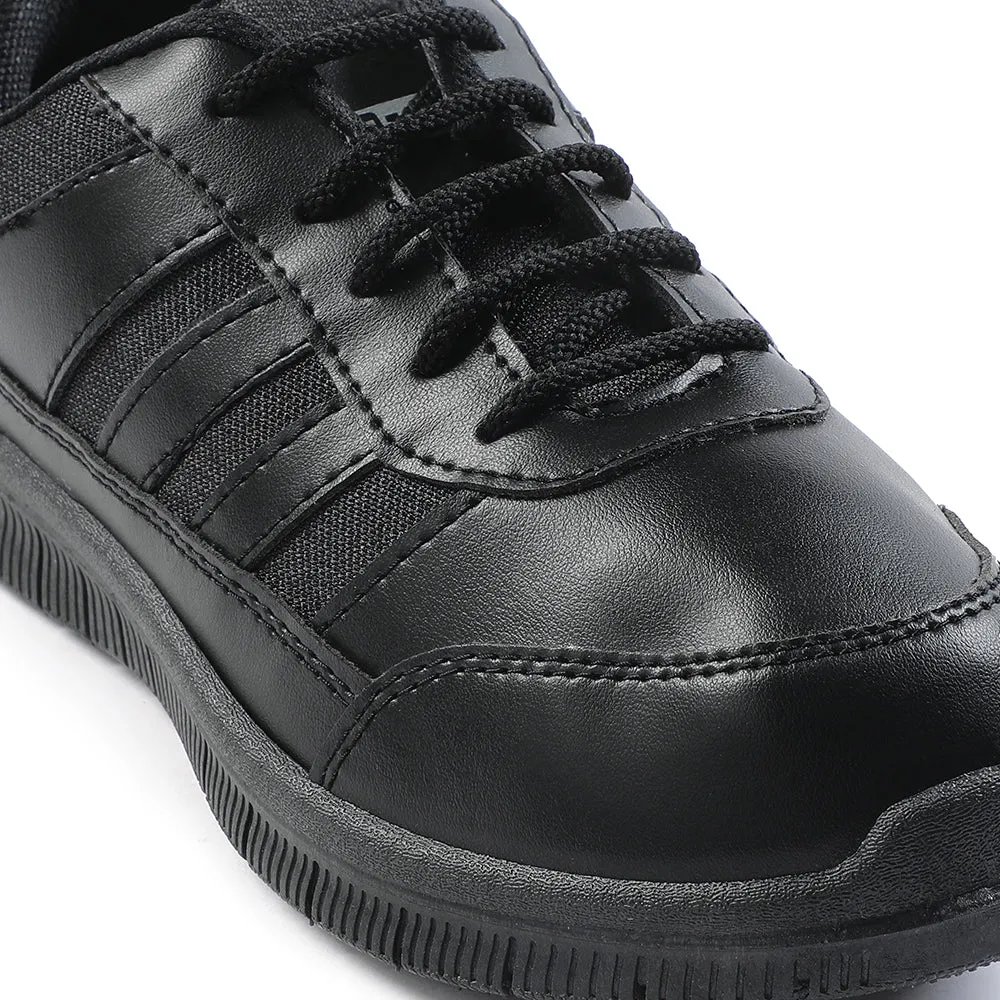 Force 10 Black Uniform Lacing School Shoe For Kids GOLA-03L By Liberty