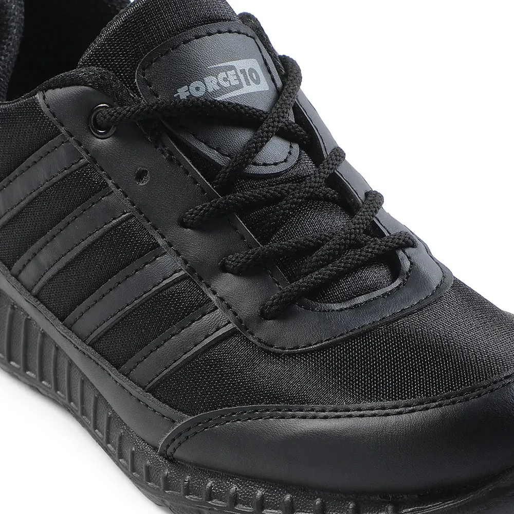 Force10 Black Lacing Uniform School Shoes For Kids 9906-90SL By Liberty