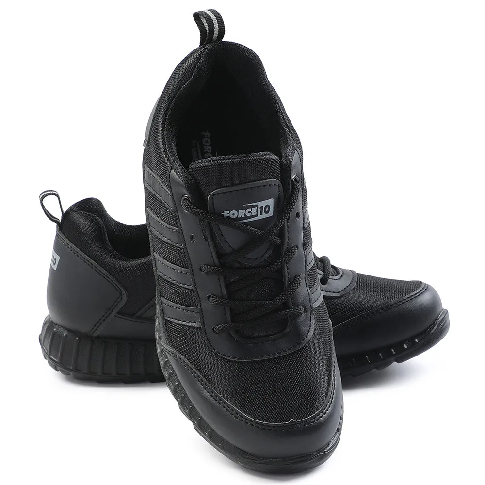 Force10 Black Lacing Uniform School Shoes For Kids 9906-90SL By Liberty