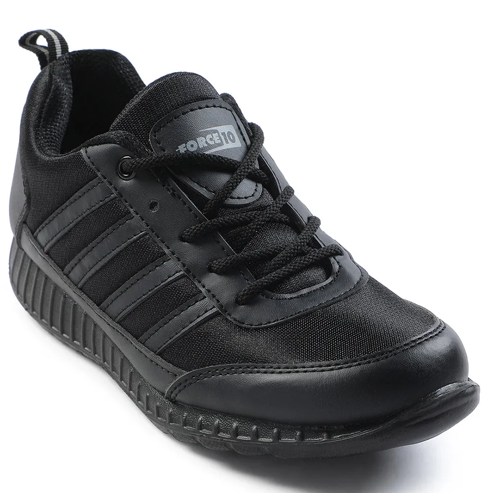 Force10 Black Lacing Uniform School Shoes For Kids 9906-90SL By Liberty