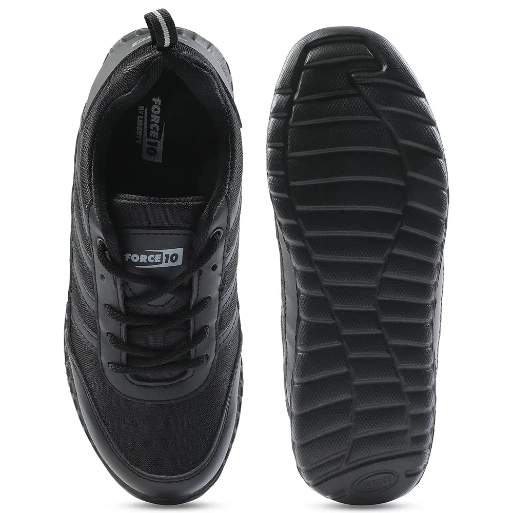 Force10 Black Lacing Uniform School Shoes For Kids 9906-90SL By Liberty