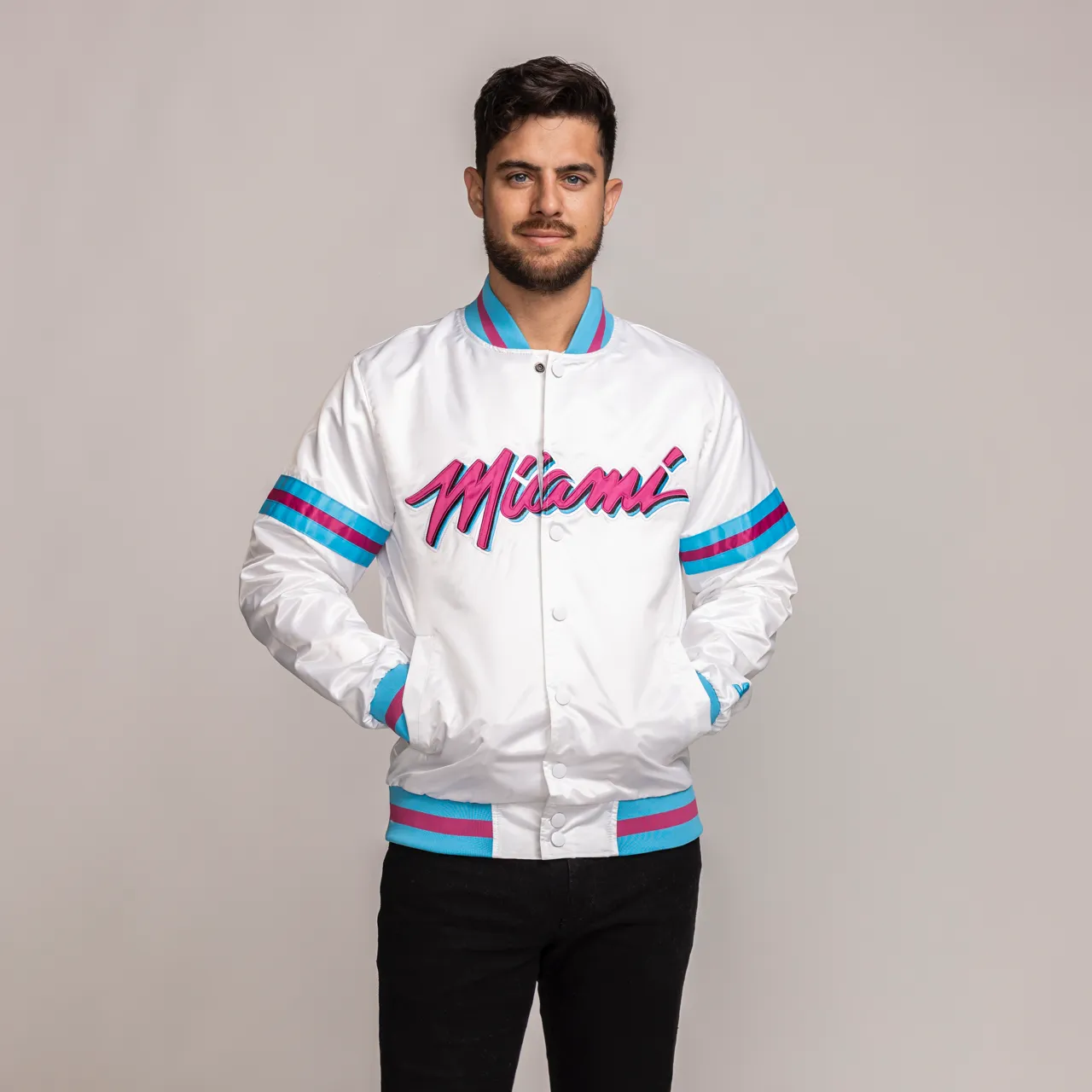 G-III Sports Miami HEAT Original Vice Varsity Jacket