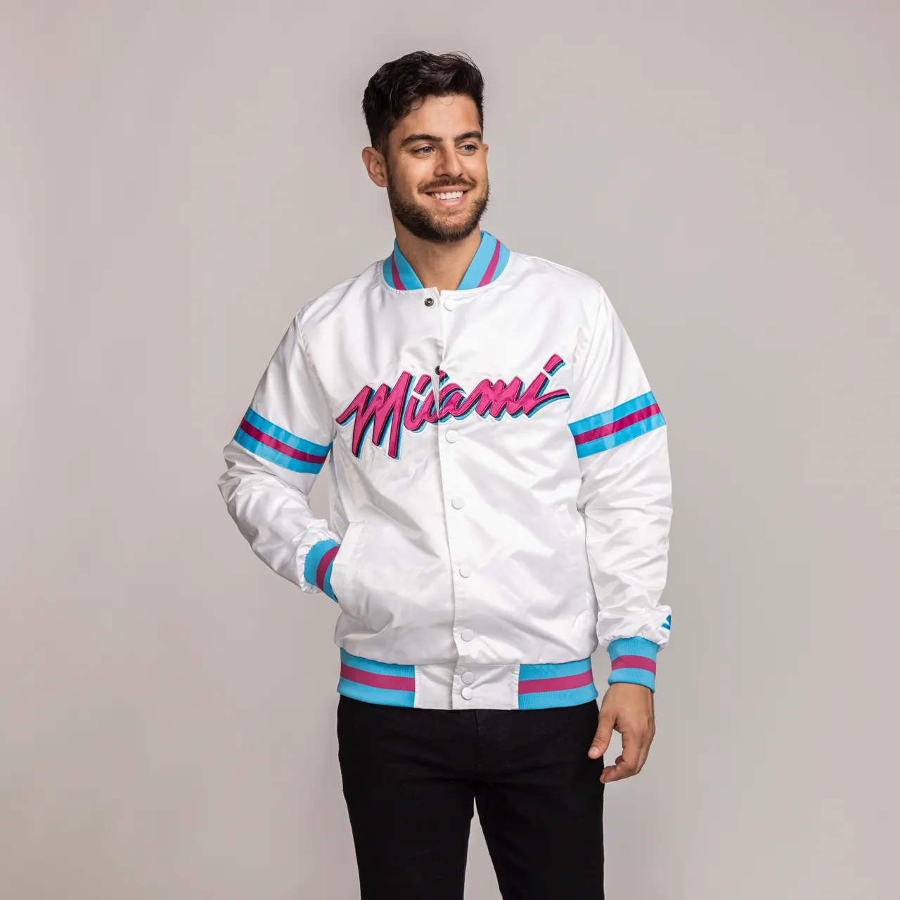 G-III Sports Miami HEAT Original Vice Varsity Jacket