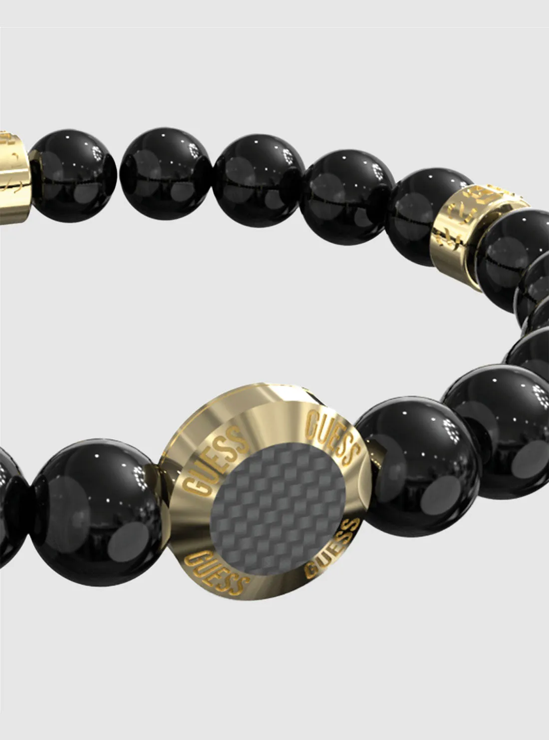 Gold Carbon Fibre Bead Bracelet
