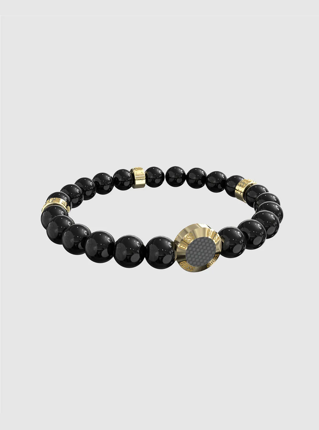 Gold Carbon Fibre Bead Bracelet