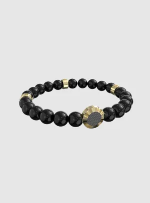 Gold Carbon Fibre Bead Bracelet