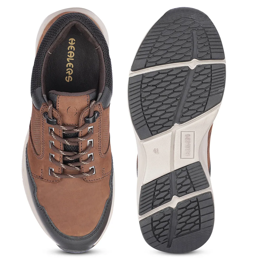 Healers Casual Brown Lacing Shoes For Men A576-05 By Liberty