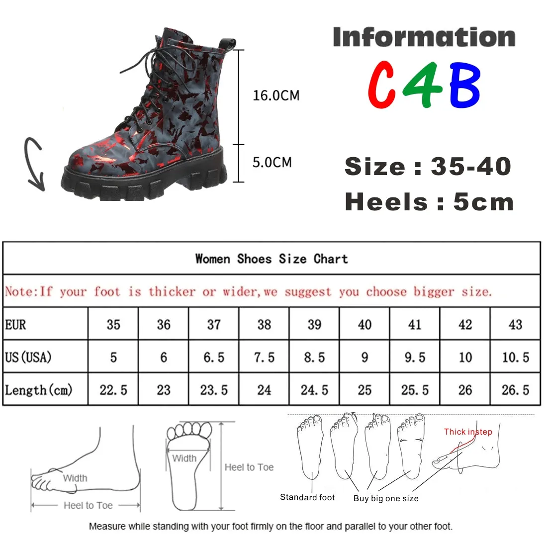High Top Platform Shoes Martin Boots Camouflage Rubber Boots 5cm