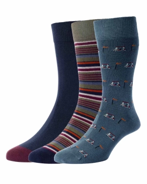 HJ Hall Mens Golf Socks 3 Pair Pack