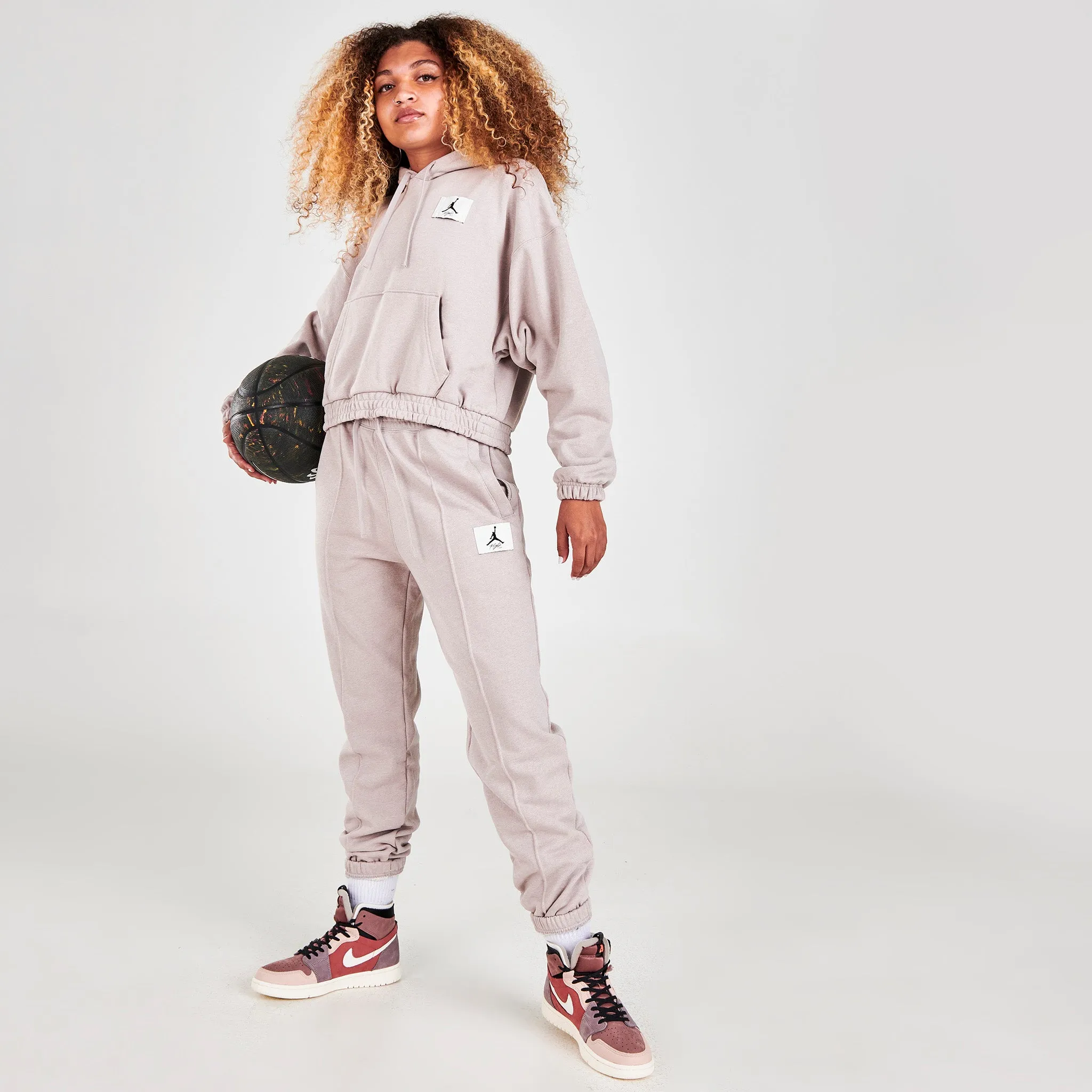Jordan Women's Essential Fleece Pants Moon Particle / HTR - Thunder Grey