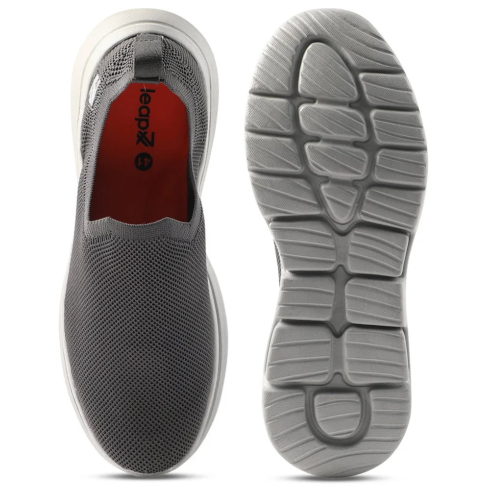 Leap7x Grey Sports Non Lacing Walking Shoes For Men GHD-89E By Liberty