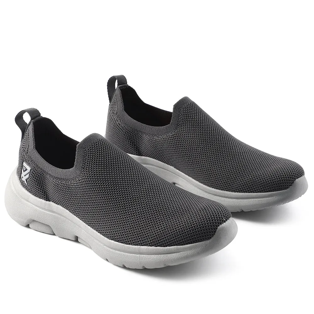 Leap7x Grey Sports Non Lacing Walking Shoes For Men GHD-89E By Liberty