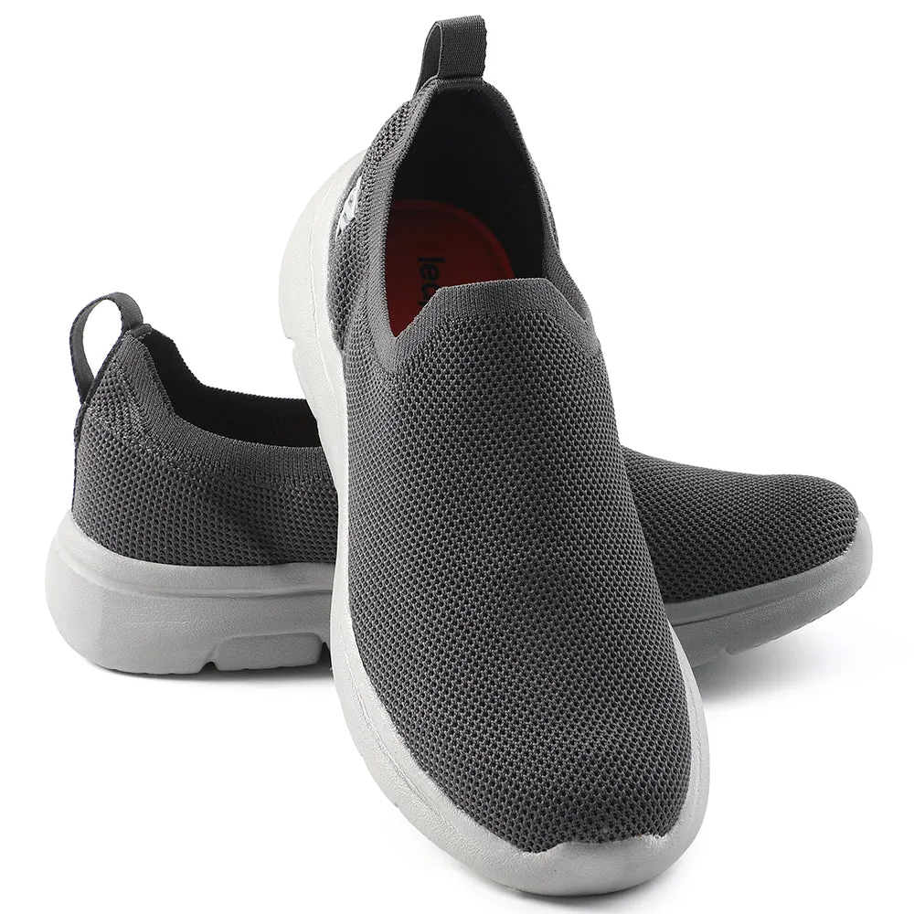 Leap7x Grey Sports Non Lacing Walking Shoes For Men GHD-89E By Liberty