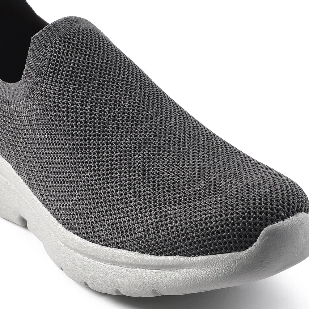 Leap7x Grey Sports Non Lacing Walking Shoes For Men GHD-89E By Liberty