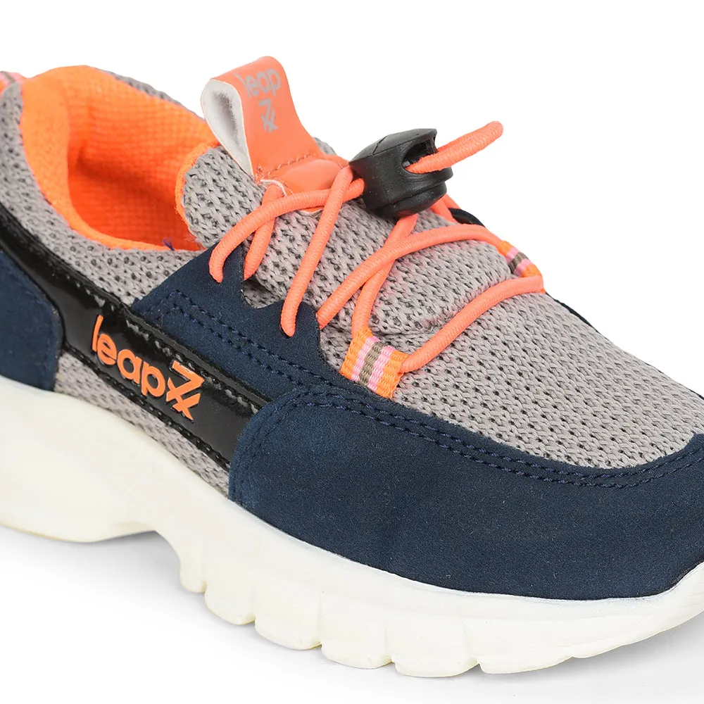 Leap7x Lacing Casual Shoes For Kids (L.Grey) JEEVA-05 By Liberty