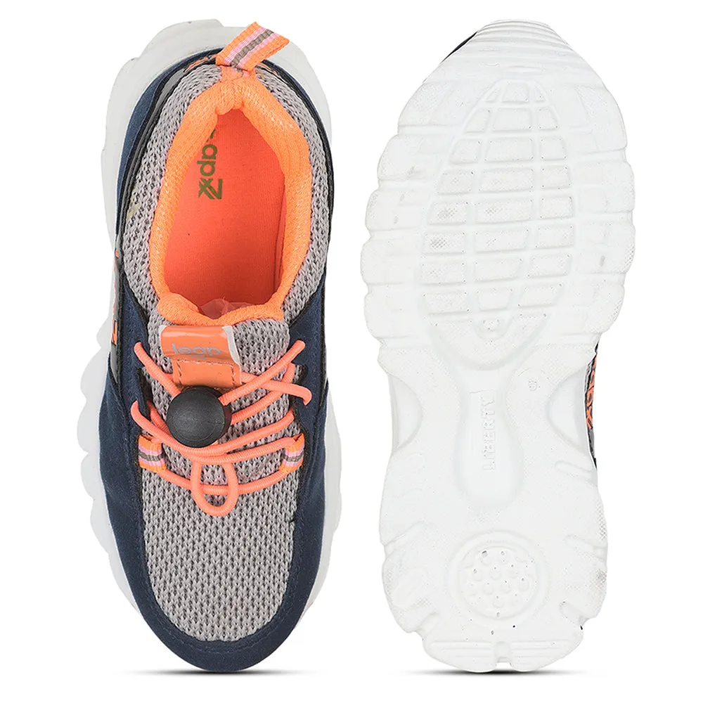 Leap7x Lacing Casual Shoes For Kids (L.Grey) JEEVA-05 By Liberty