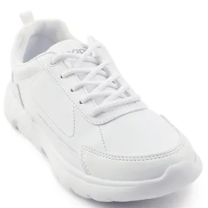Leap7x White Lacing Uniform School Shoes For Kids SCHLSTAR-L By Liberty