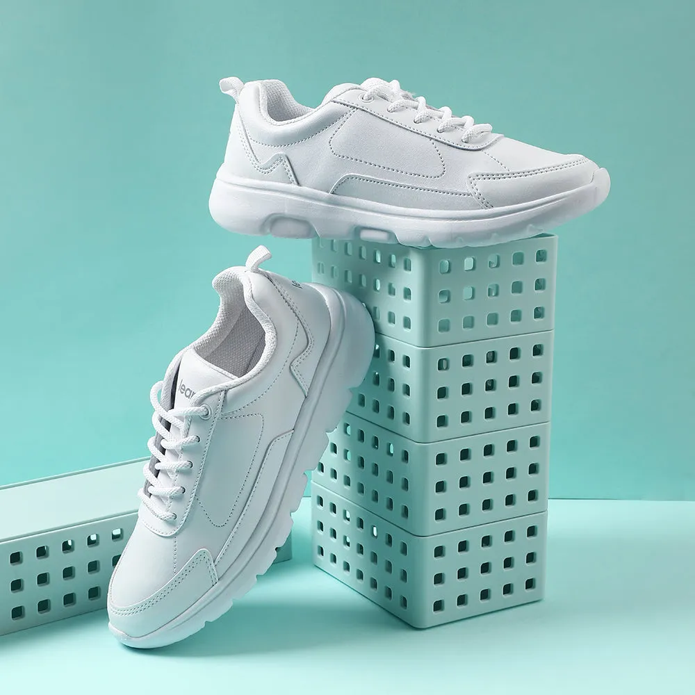 Leap7x White Lacing Uniform School Shoes For Kids SCHLSTAR-L By Liberty