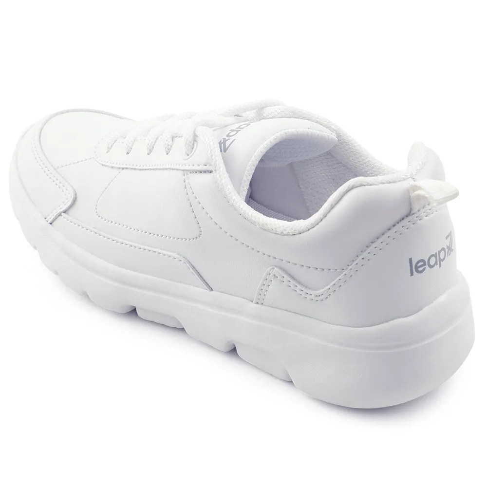 Leap7x White Lacing Uniform School Shoes For Kids SCHLSTAR-L By Liberty