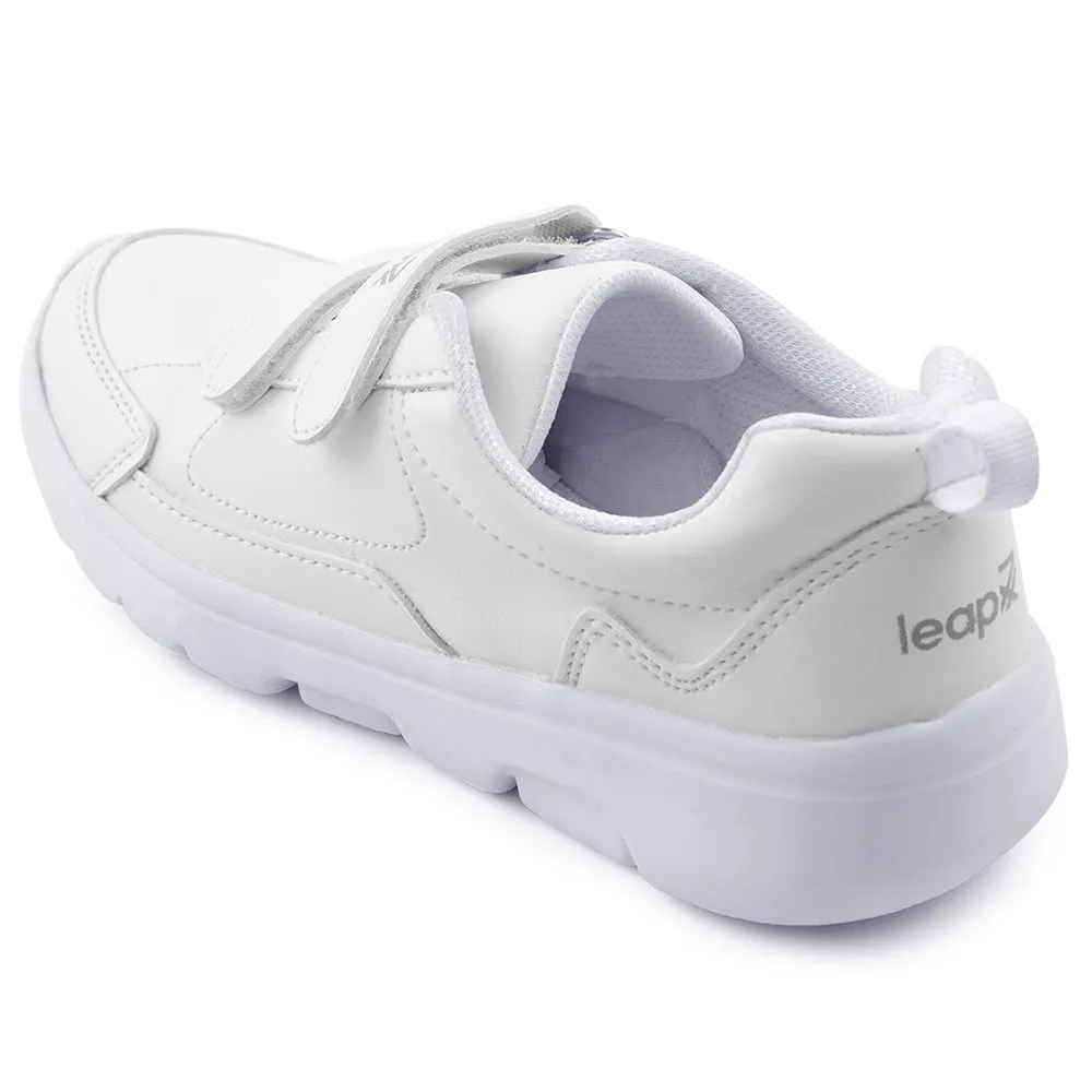 Leap7x White Non Lacing Uniform School Shoes For Kids SCHLSTAR-V By Liberty