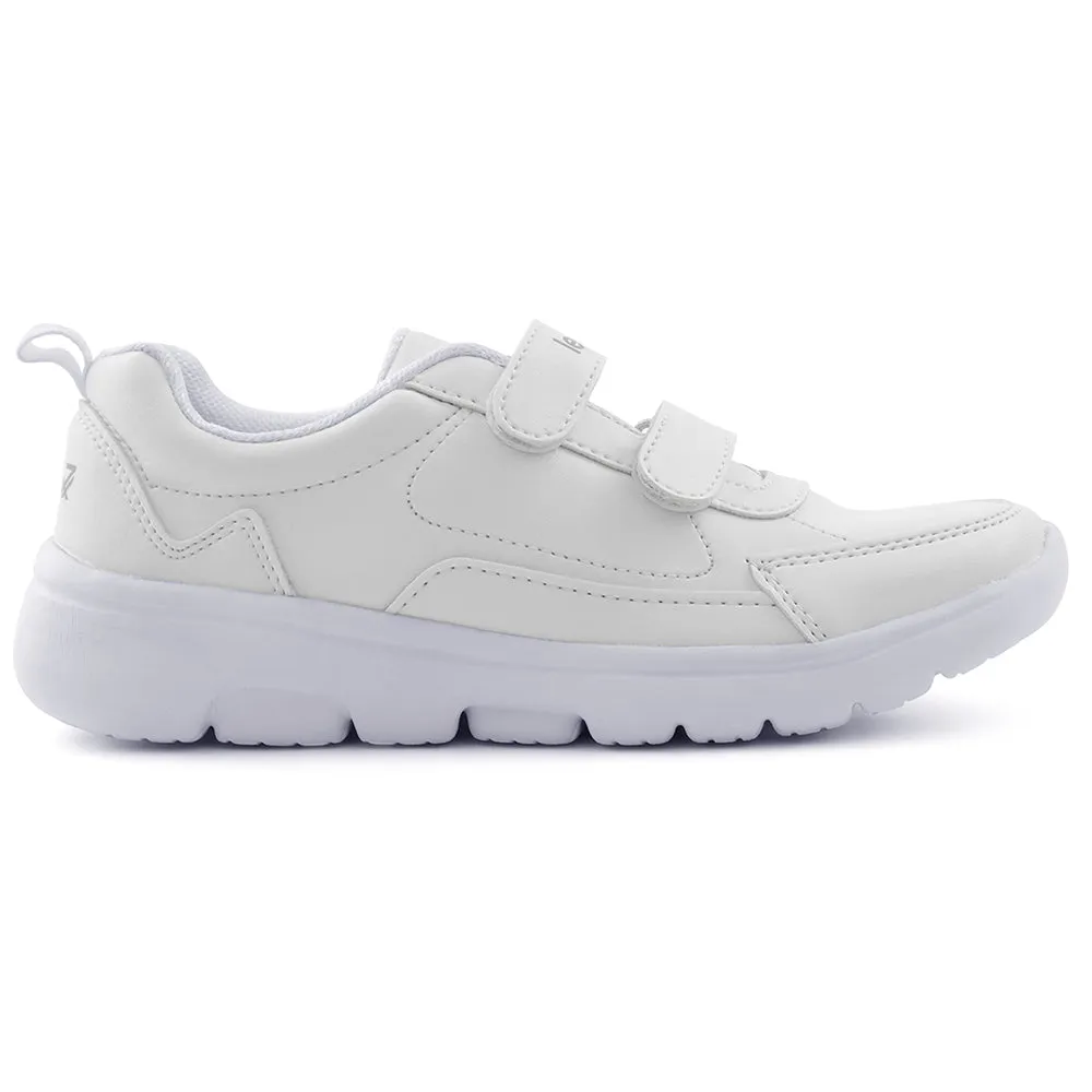 Leap7x White Non Lacing Uniform School Shoes For Kids SCHLSTAR-V By Liberty