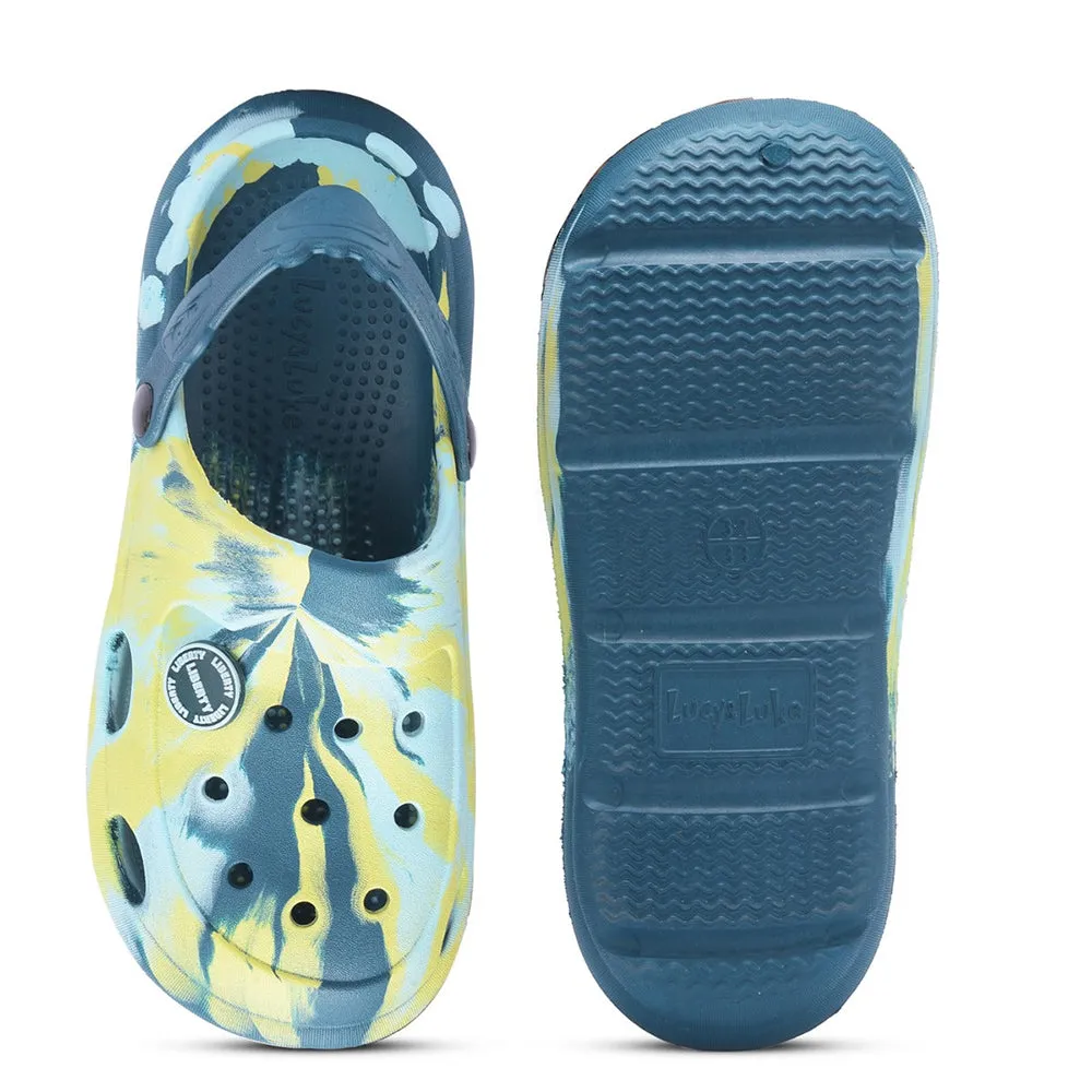 Lucy & Luke Teal Blue Slingback Clogs For Kids ALEX-02E By Liberty